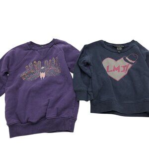 Little Marc Jacobs Girls 3T Sweatshirts BUNDLE 2 Piece Crewneck Pullover Graphic